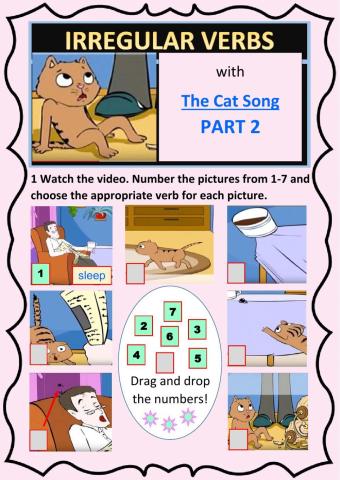 Irregular Verbs Cat Song Part 2 (out of 3)