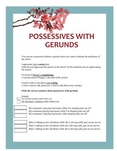 Possessive with Gerunds