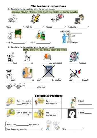 Classroom Language and Instructions