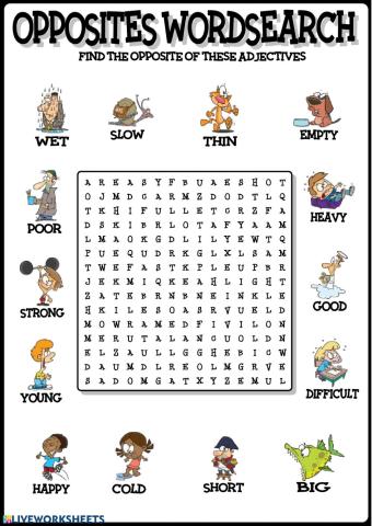 Opposites word search
