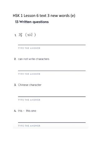 HSK 1 lesson 6 text3 new words