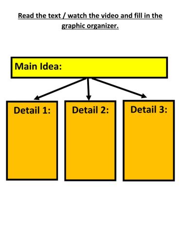 Main idea and details graphic organizer