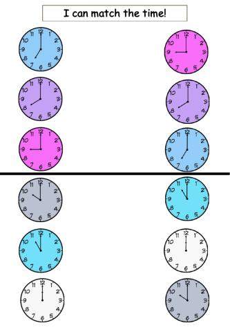Matching Analog Clocks 2