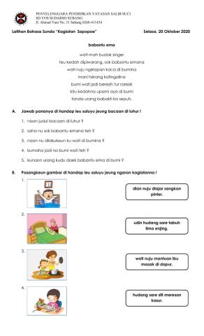 Latihan Bahasa Sunda Pangajaran 3