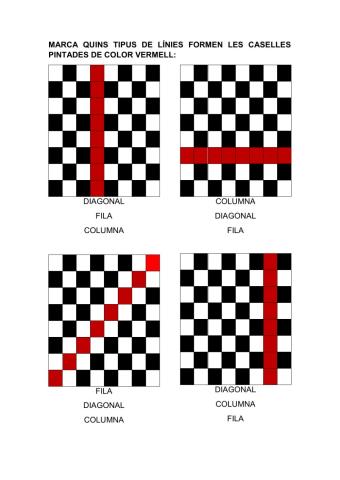 Columnes, files i diagonals en un escaquer
