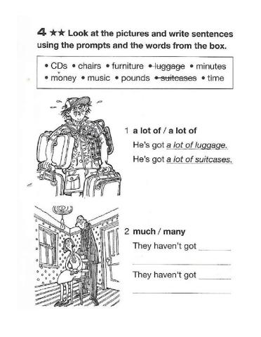 Countable and uncountable nouns- much, many, a lot of, a few, a little