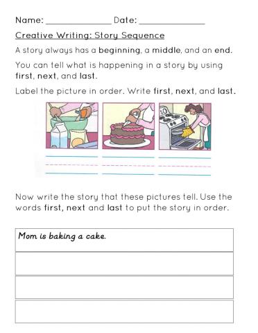 Sequencing a Story Worksheet