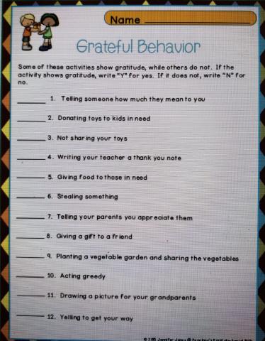 Grateful Behavior