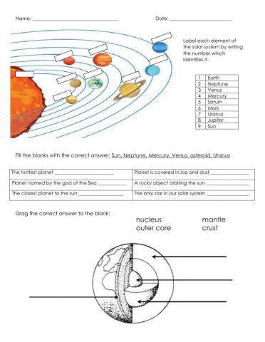 Solar System and the Earth