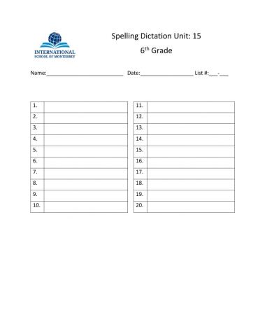 6-Spelling U15
