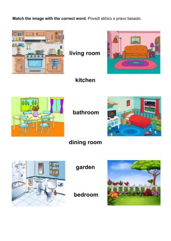 Rooms in a house