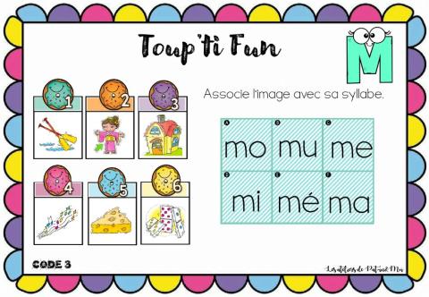 Lettre M - Toup'ti Fun - l'image à la syllabe (Pat-in & moi)