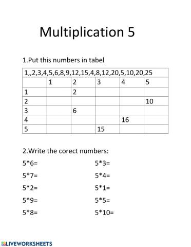 Multiplication with 5