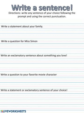 Write a sentence with varied punctuation
