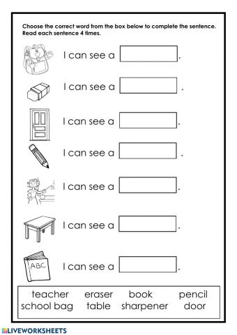 'I Can See' Classroom Objects