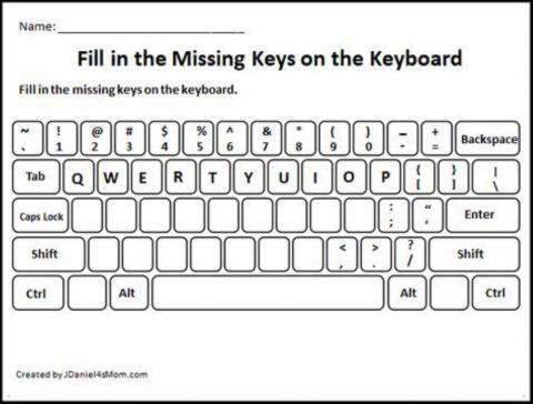 Keyboard Worksheet