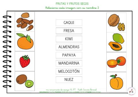 Las frutas: relaciona imagen y nombre 2