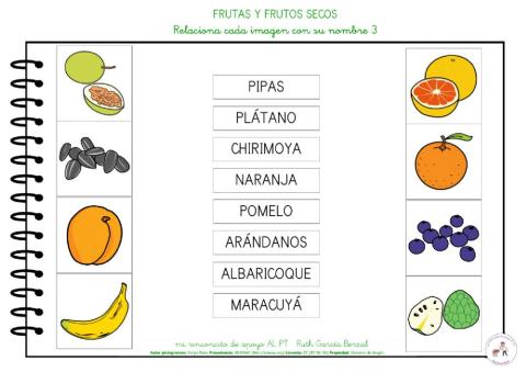 Las frutas: relaciona imagen y nombre 3
