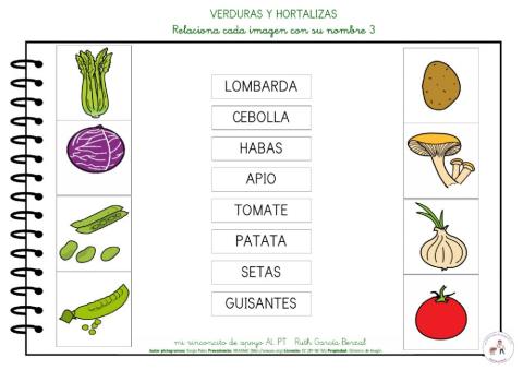 Las verduras: relaciona imagen y nombre 3