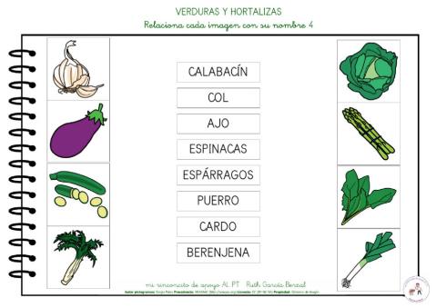 Las verduras: relaciona imagen y nombre 4