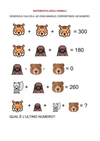Matematica con gli animali