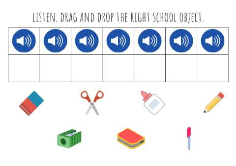 School objects drag and drop