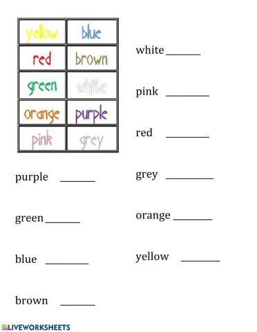 Color words matching