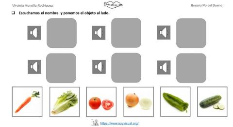 Vocabulario alimentos verdura 5 con audio