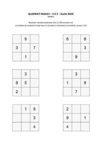 Quadrati magici - 3x3 - livello BASE - n.2