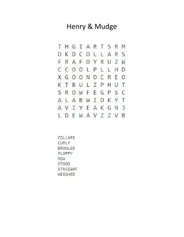 Henry & Mudge Wordsearch