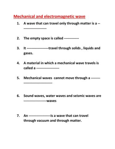 Mechanical and transverse waves