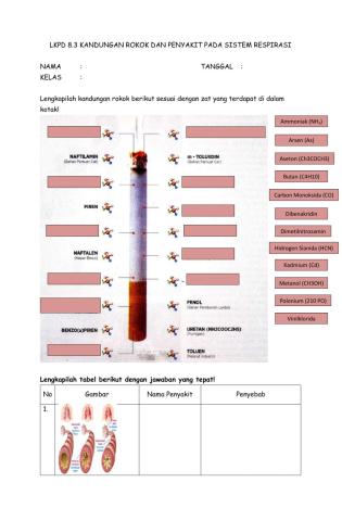 Lkpd 8.3 kandungan rokok dan penyakit pada sistem pernapasan