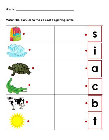 Picture to Letter Matching