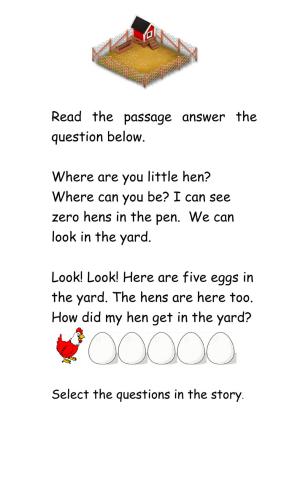 Reading Comprehension Passage Friday 8th
