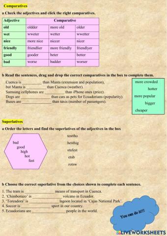 Resources for Unit 10: comparatives and superlatives, IT collocations, high numbers