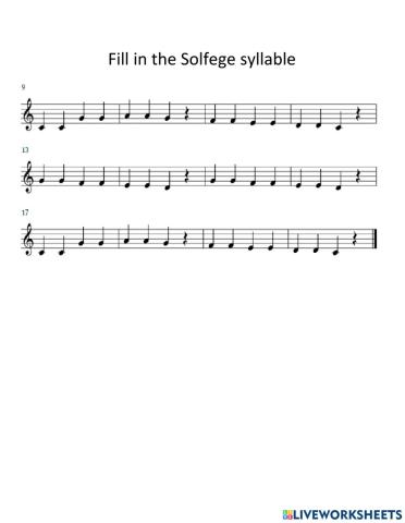 Fill in the Solfege Syllable