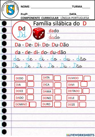 Leitura familia  silabica do d