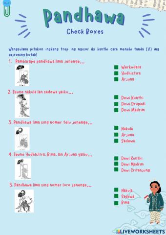 Kuis Bahasa Jawa SD (Check Boxes)