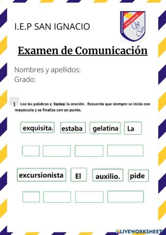 Examen mensual de Comunicación