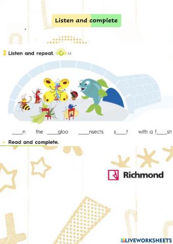 Kids 4 - Listen and complete (Phonics)