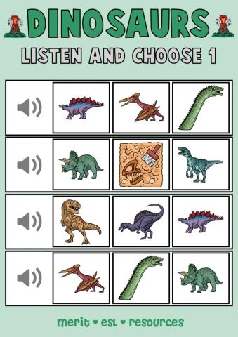 Dinosaurs - Listen and choose 1