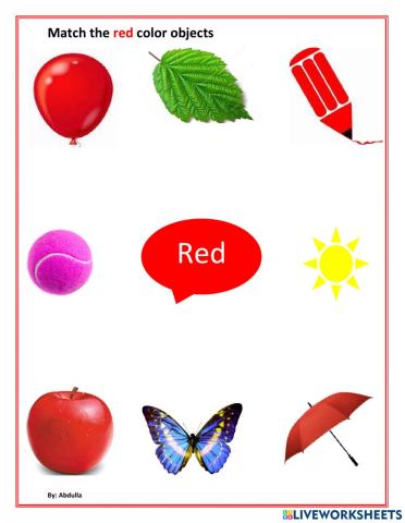 Match the red color objects