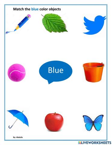 Match the blue color objects