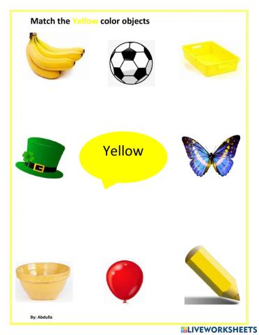 Match the yellow color objects