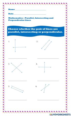 Parallel, Intersecting and Perpendicular Lines