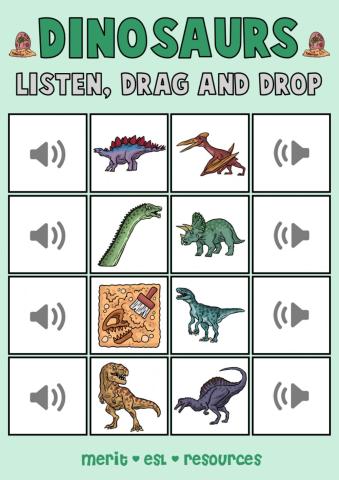 Dinosaurs - Listen, drag and drop