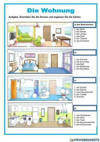 Die Wohnung: Zimmer und Möbel