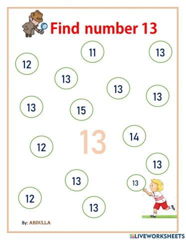 Find number 13