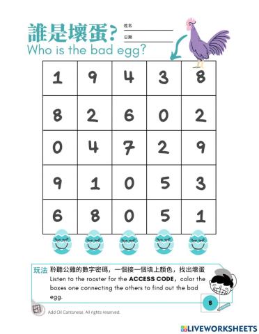 Easter and Numbers in Cantonese