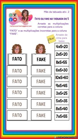 Fato ou Fake da Multiplicação